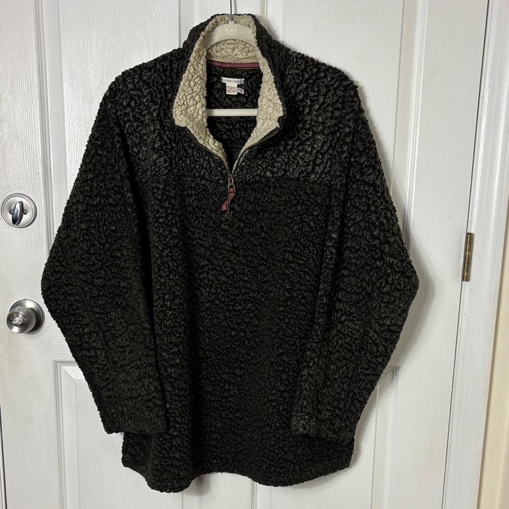 CARBON 2 COBALT Gray Teddy 1/4 Zip fleece pullover size XXL Warm Cozy Fleece